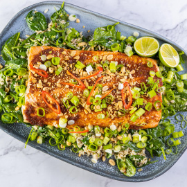 Red Curry Salmon with Wild Rice Salad