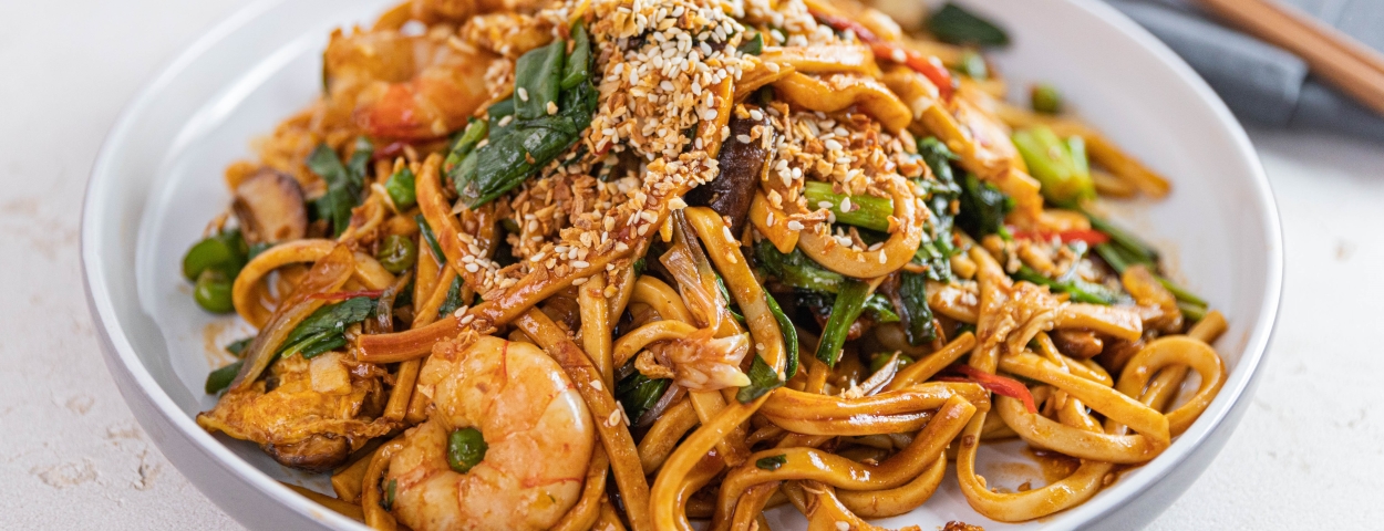 Yaki Udon with Prawns