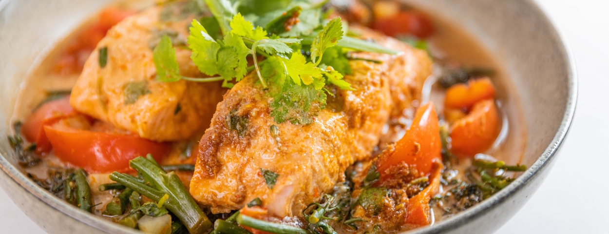 Steamed Red Curry Salmon