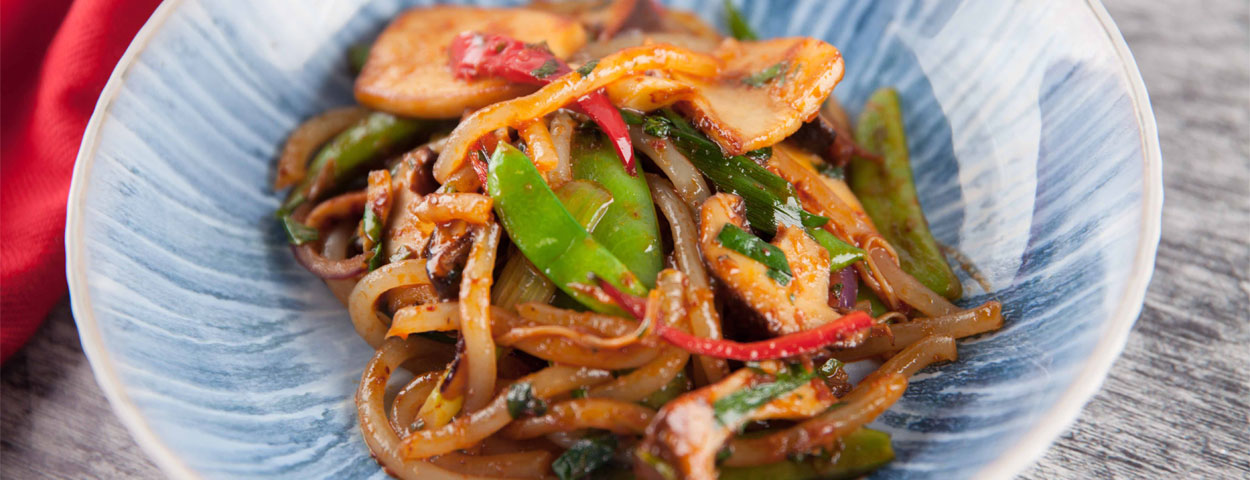 Asian Green Stir Fry With Mushrooms & Chilli