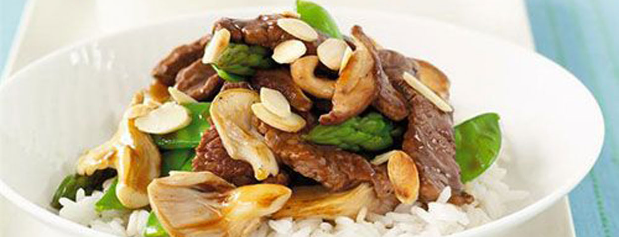 Beef, Asparagus & Mushroom