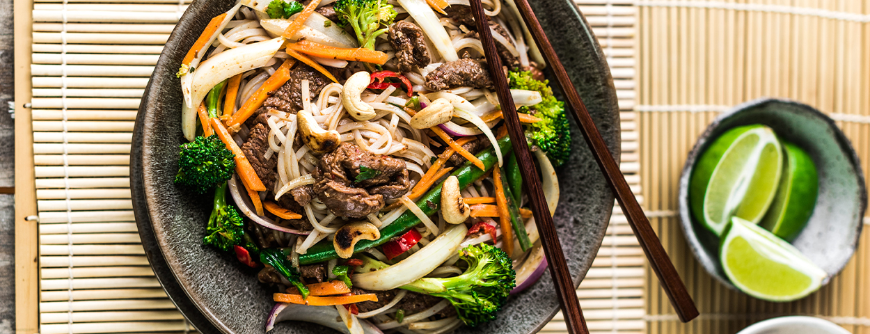 Chilli Jam Coconut Beef Noodle Stir Fry