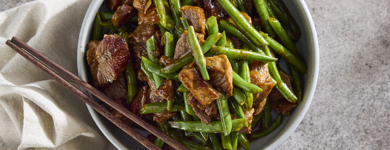 Grandpas Steak & Grean Bean Stir Fry