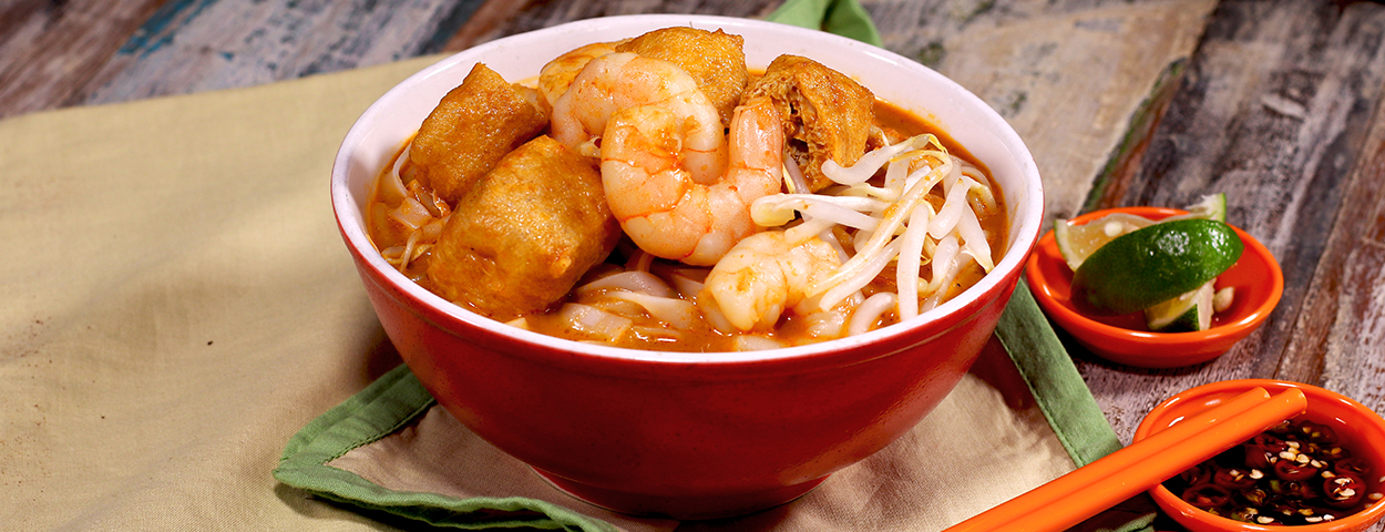 Hawker Market Malaysian Laksa Curry Soup