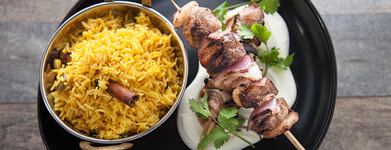 Pickled Rice with Duck Kebabs