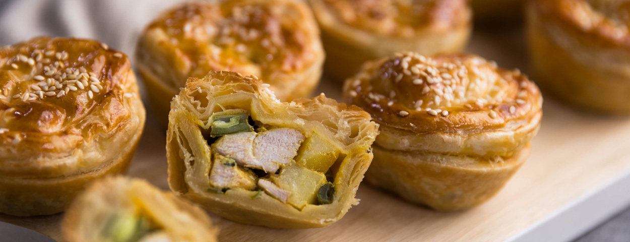 Thai Yellow Curry Chicken Mini Pies
