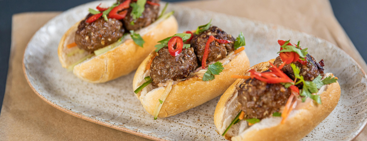 Vietnamese Meatball Banh Mi