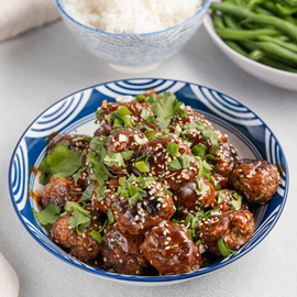 Chinese Beef Meatballs in Hoisin Sauce