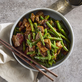 Grandpas Steak &amp; Grean Bean Stir Fry