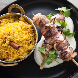 Pickled Rice with Duck Kebabs