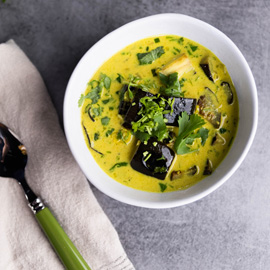 Spiced Eggplant Soup, Coconut &amp; Coriander