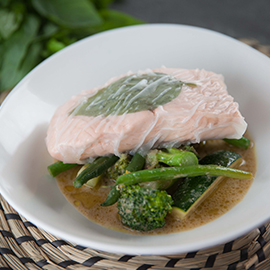 Steamed Salmon Parcels with Green Curry