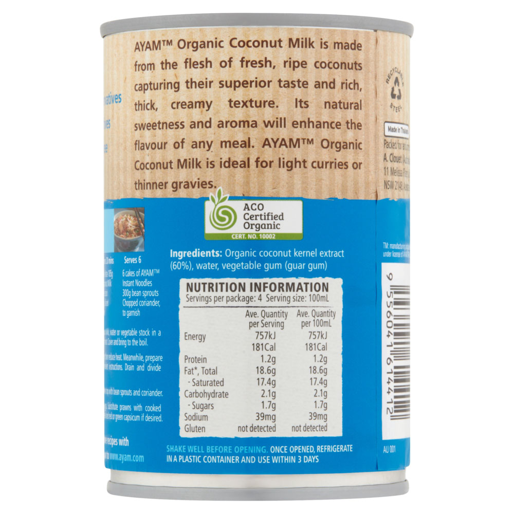 Organic Coconut Milk 400ml